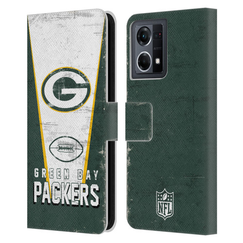 NFL Green Bay Packers Logo Art Banner Leather Book Wallet Case Cover For OPPO Reno8 4G