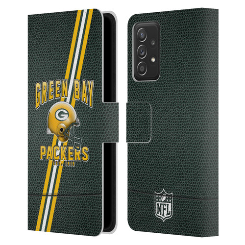 NFL Green Bay Packers Logo Art Football Stripes Leather Book Wallet Case Cover For Samsung Galaxy A52 / A52s / 5G (2021)