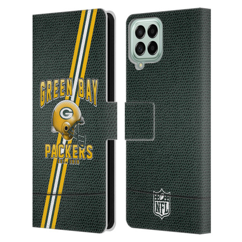 NFL Green Bay Packers Logo Art Football Stripes Leather Book Wallet Case Cover For Samsung Galaxy M33 (2022)