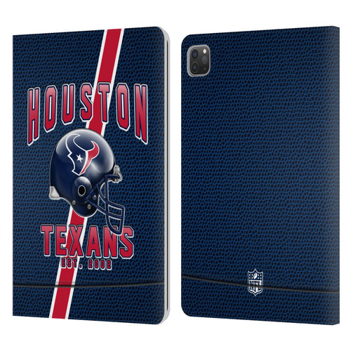 NFL Houston Texans Logo Art Football Stripes Leather Book Wallet Case Cover For Apple iPad Pro 11 2020 / 2021 / 2022