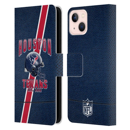 NFL Houston Texans Logo Art Football Stripes Leather Book Wallet Case Cover For Apple iPhone 13