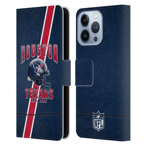 NFL Houston Texans Logo Art Football Stripes Leather Book Wallet Case Cover For Apple iPhone 13 Pro