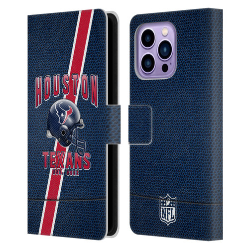 NFL Houston Texans Logo Art Football Stripes Leather Book Wallet Case Cover For Apple iPhone 14 Pro Max