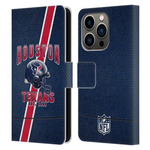 NFL Houston Texans Logo Art Football Stripes Leather Book Wallet Case Cover For Apple iPhone 14 Pro