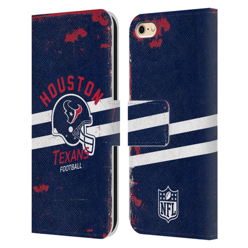 NFL Houston Texans Logo Art Helmet Distressed Leather Book Wallet Case Cover For Apple iPhone 6 / iPhone 6s