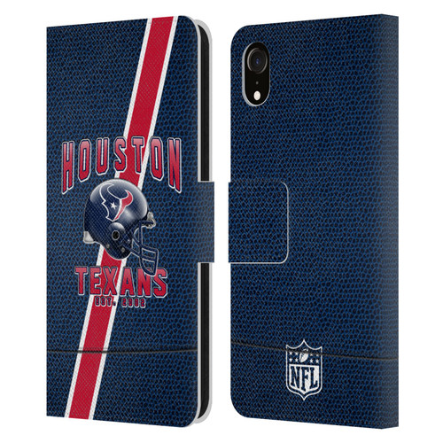 NFL Houston Texans Logo Art Football Stripes Leather Book Wallet Case Cover For Apple iPhone XR