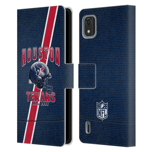 NFL Houston Texans Logo Art Football Stripes Leather Book Wallet Case Cover For Nokia C2 2nd Edition