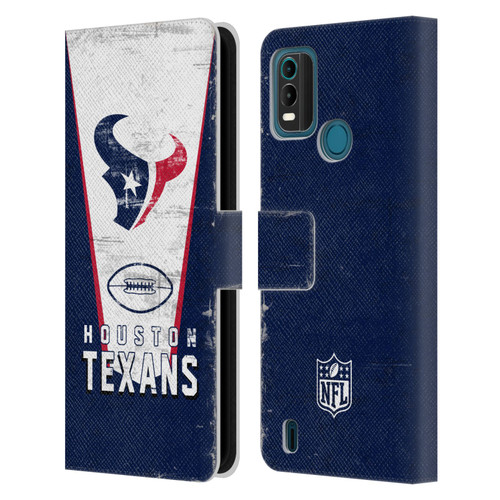 NFL Houston Texans Logo Art Banner Leather Book Wallet Case Cover For Nokia G11 Plus