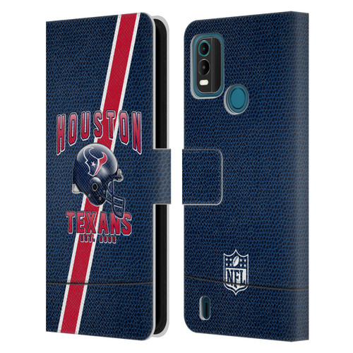 NFL Houston Texans Logo Art Football Stripes Leather Book Wallet Case Cover For Nokia G11 Plus
