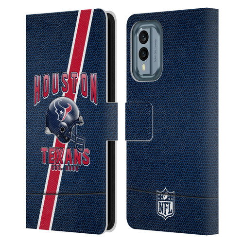 NFL Houston Texans Logo Art Football Stripes Leather Book Wallet Case Cover For Nokia X30