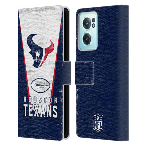 NFL Houston Texans Logo Art Banner Leather Book Wallet Case Cover For OnePlus Nord CE 2 5G