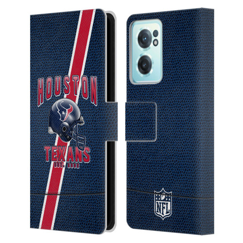 NFL Houston Texans Logo Art Football Stripes Leather Book Wallet Case Cover For OnePlus Nord CE 2 5G