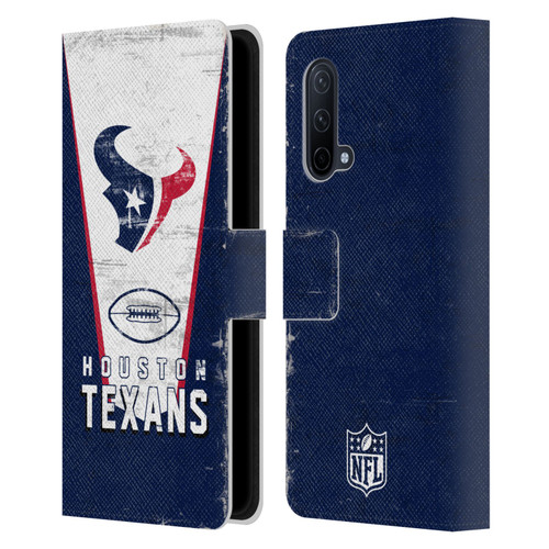 NFL Houston Texans Logo Art Banner Leather Book Wallet Case Cover For OnePlus Nord CE 5G