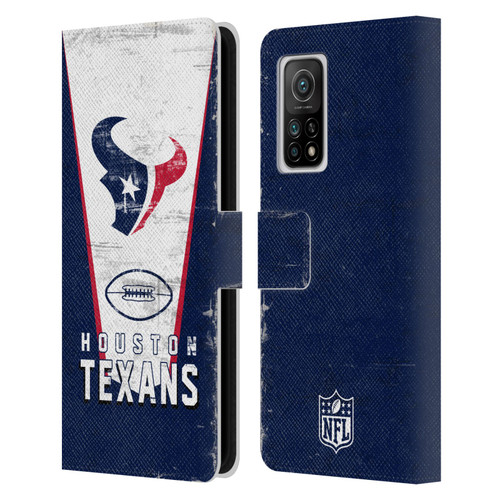 NFL Houston Texans Logo Art Banner Leather Book Wallet Case Cover For Xiaomi Mi 10T 5G