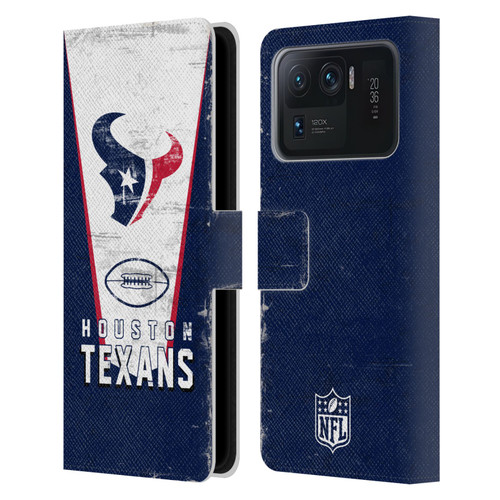 NFL Houston Texans Logo Art Banner Leather Book Wallet Case Cover For Xiaomi Mi 11 Ultra