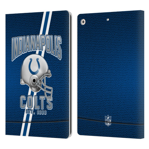 NFL Indianapolis Colts Logo Art Football Stripes Leather Book Wallet Case Cover For Apple iPad 10.2 2019/2020/2021
