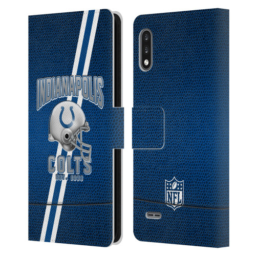 NFL Indianapolis Colts Logo Art Football Stripes Leather Book Wallet Case Cover For LG K22