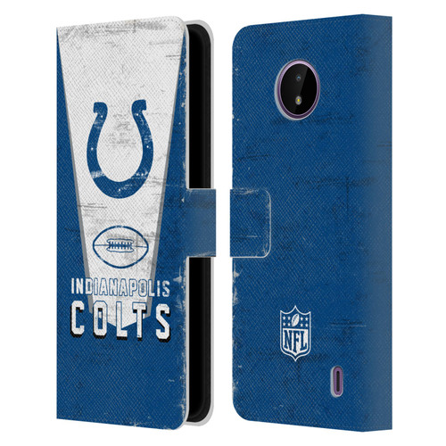 NFL Indianapolis Colts Logo Art Banner Leather Book Wallet Case Cover For Nokia C10 / C20