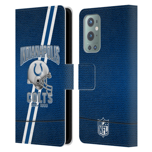 NFL Indianapolis Colts Logo Art Football Stripes Leather Book Wallet Case Cover For OnePlus 9