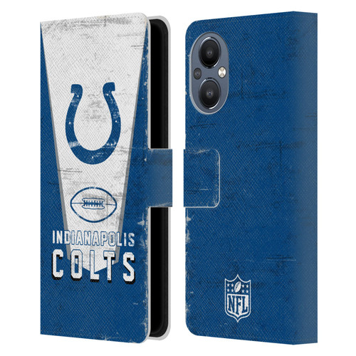 NFL Indianapolis Colts Logo Art Banner Leather Book Wallet Case Cover For OnePlus Nord N20 5G