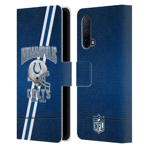 NFL Indianapolis Colts Logo Art Football Stripes Leather Book Wallet Case Cover For OnePlus Nord CE 5G