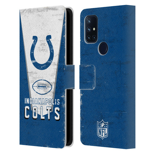 NFL Indianapolis Colts Logo Art Banner Leather Book Wallet Case Cover For OnePlus Nord N10 5G