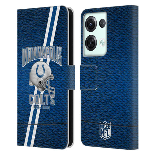 NFL Indianapolis Colts Logo Art Football Stripes Leather Book Wallet Case Cover For OPPO Reno8 Pro