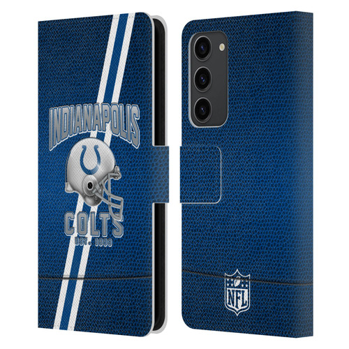 NFL Indianapolis Colts Logo Art Football Stripes Leather Book Wallet Case Cover For Samsung Galaxy S23+ 5G