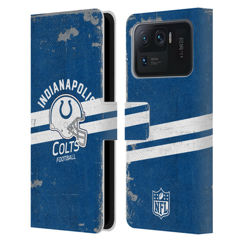 NFL Indianapolis Colts Logo Art Helmet Distressed Leather Book Wallet Case Cover For Xiaomi Mi 11 Ultra