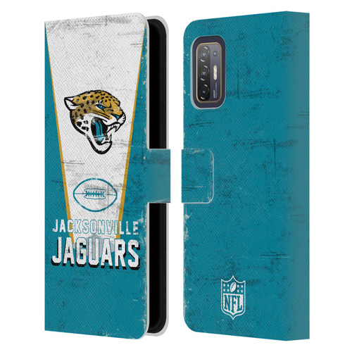 NFL Jacksonville Jaguars Logo Art Banner Leather Book Wallet Case Cover For HTC Desire 21 Pro 5G