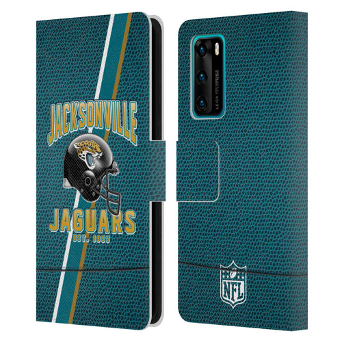 NFL Jacksonville Jaguars Logo Art Football Stripes Leather Book Wallet Case Cover For Huawei P40 5G