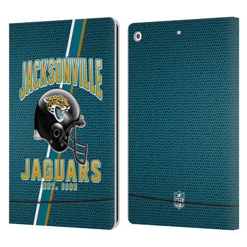 NFL Jacksonville Jaguars Logo Art Football Stripes Leather Book Wallet Case Cover For Apple iPad 10.2 2019/2020/2021