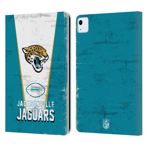 NFL Jacksonville Jaguars Logo Art Banner Leather Book Wallet Case Cover For Apple iPad Air 2020 / 2022