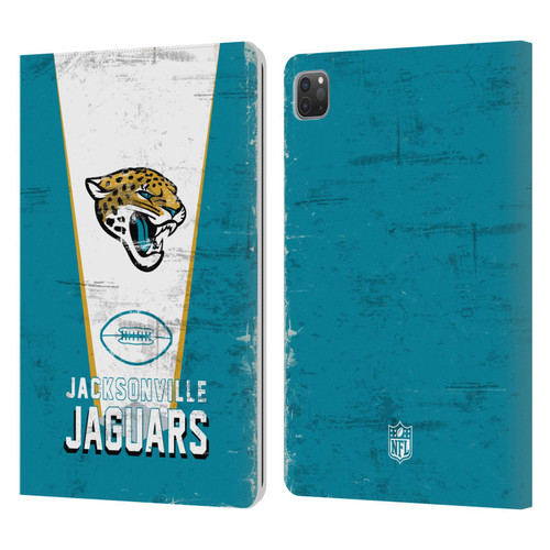 NFL Jacksonville Jaguars Logo Art Banner Leather Book Wallet Case Cover For Apple iPad Pro 11 2020 / 2021 / 2022