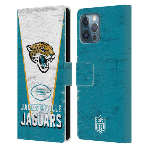 NFL Jacksonville Jaguars Logo Art Banner Leather Book Wallet Case Cover For Apple iPhone 12 Pro Max