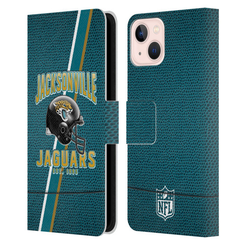 NFL Jacksonville Jaguars Logo Art Football Stripes Leather Book Wallet Case Cover For Apple iPhone 13