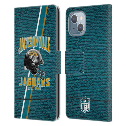 NFL Jacksonville Jaguars Logo Art Football Stripes Leather Book Wallet Case Cover For Apple iPhone 14