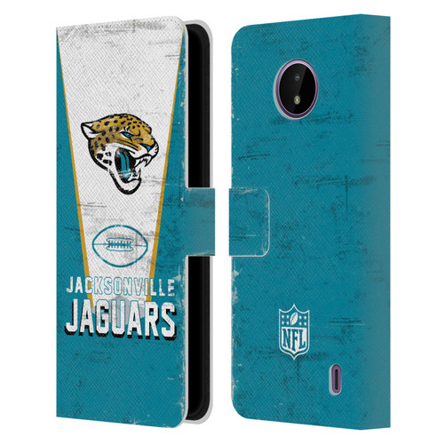 NFL Jacksonville Jaguars Logo Art Banner Leather Book Wallet Case Cover For Nokia C10 / C20