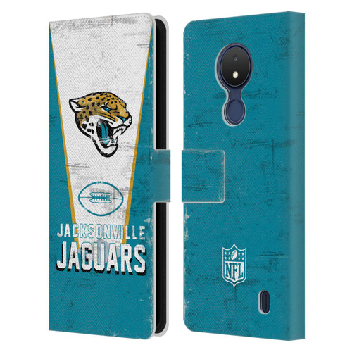 NFL Jacksonville Jaguars Logo Art Banner Leather Book Wallet Case Cover For Nokia C21