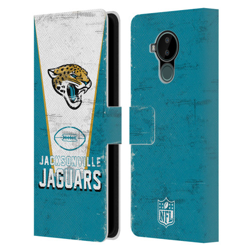 NFL Jacksonville Jaguars Logo Art Banner Leather Book Wallet Case Cover For Nokia C30