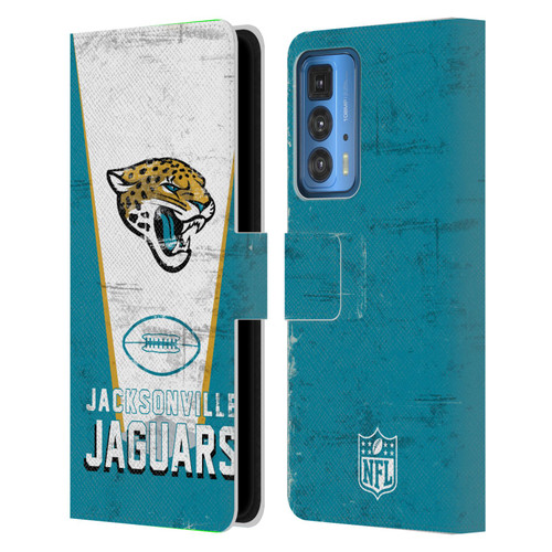 NFL Jacksonville Jaguars Logo Art Banner Leather Book Wallet Case Cover For Motorola Edge (2022)