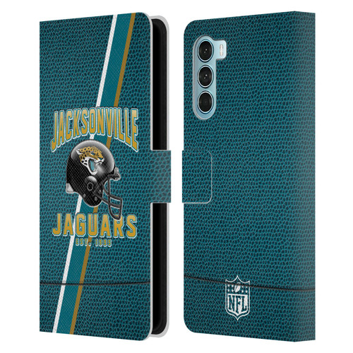 NFL Jacksonville Jaguars Logo Art Football Stripes Leather Book Wallet Case Cover For Motorola Edge S30 / Moto G200 5G