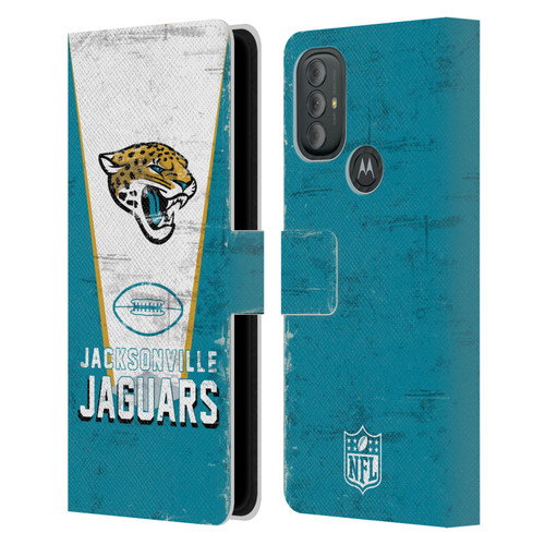 NFL Jacksonville Jaguars Logo Art Banner Leather Book Wallet Case Cover For Motorola Moto G10 / Moto G20 / Moto G30