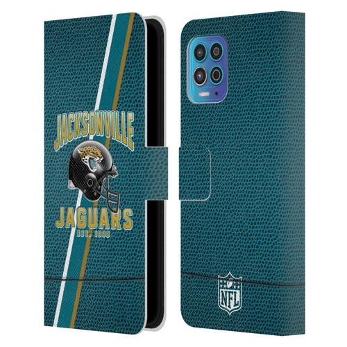 NFL Jacksonville Jaguars Logo Art Football Stripes Leather Book Wallet Case Cover For Motorola Moto G100
