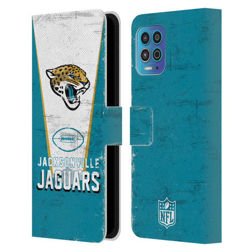 NFL Jacksonville Jaguars Logo Art Banner Leather Book Wallet Case Cover For Motorola Moto G100