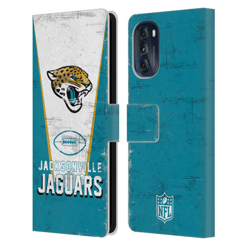 NFL Jacksonville Jaguars Logo Art Banner Leather Book Wallet Case Cover For Motorola Moto G (2022)