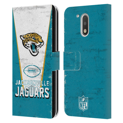 NFL Jacksonville Jaguars Logo Art Banner Leather Book Wallet Case Cover For Motorola Moto G41