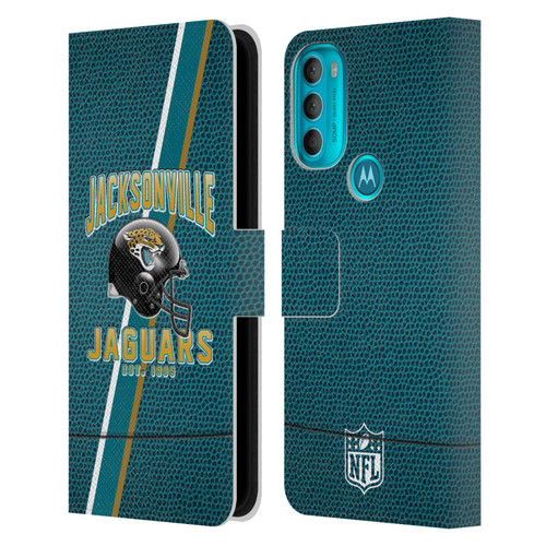 NFL Jacksonville Jaguars Logo Art Football Stripes Leather Book Wallet Case Cover For Motorola Moto G71 5G