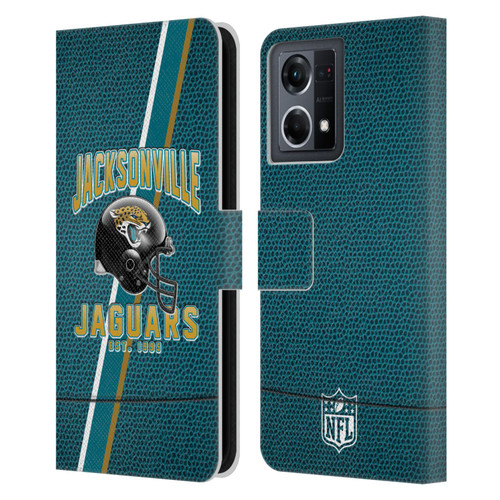 NFL Jacksonville Jaguars Logo Art Football Stripes Leather Book Wallet Case Cover For OPPO Reno8 4G