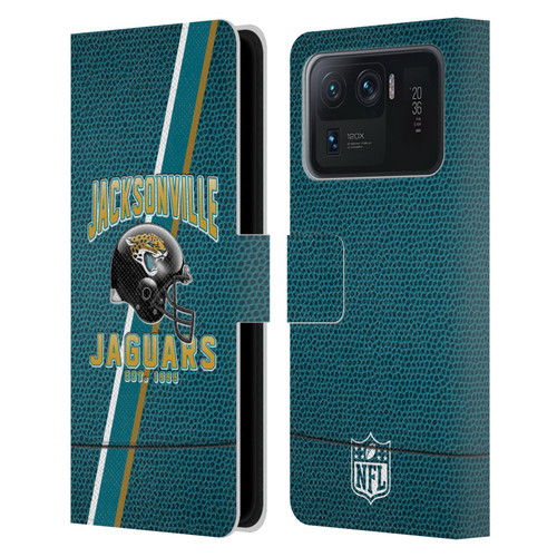 NFL Jacksonville Jaguars Logo Art Football Stripes Leather Book Wallet Case Cover For Xiaomi Mi 11 Ultra